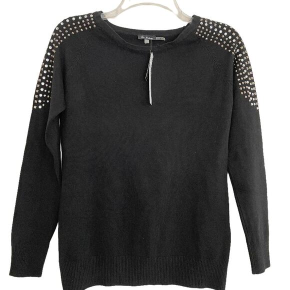 Vila Milano Sweater Rhinestones on Shoulders Size Large - Picture 1 of 6